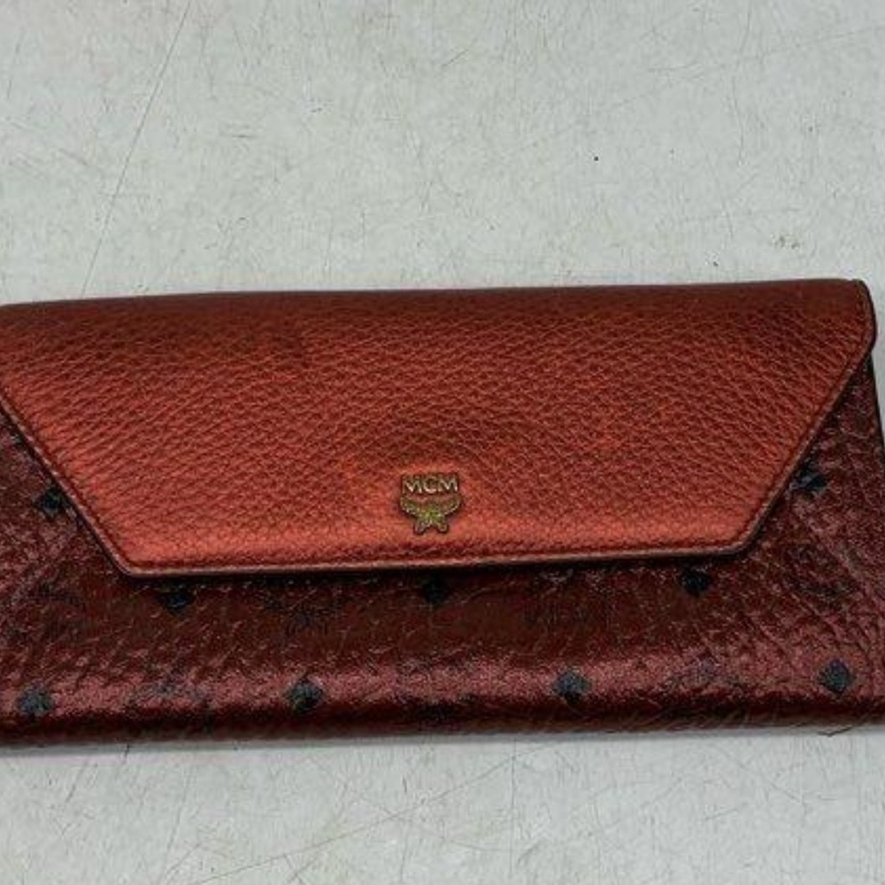 MCM Burgundy Leather Women's Wallet